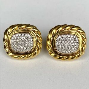 David Yurman 18k 22.2g 1.5ct 1” albion earrings